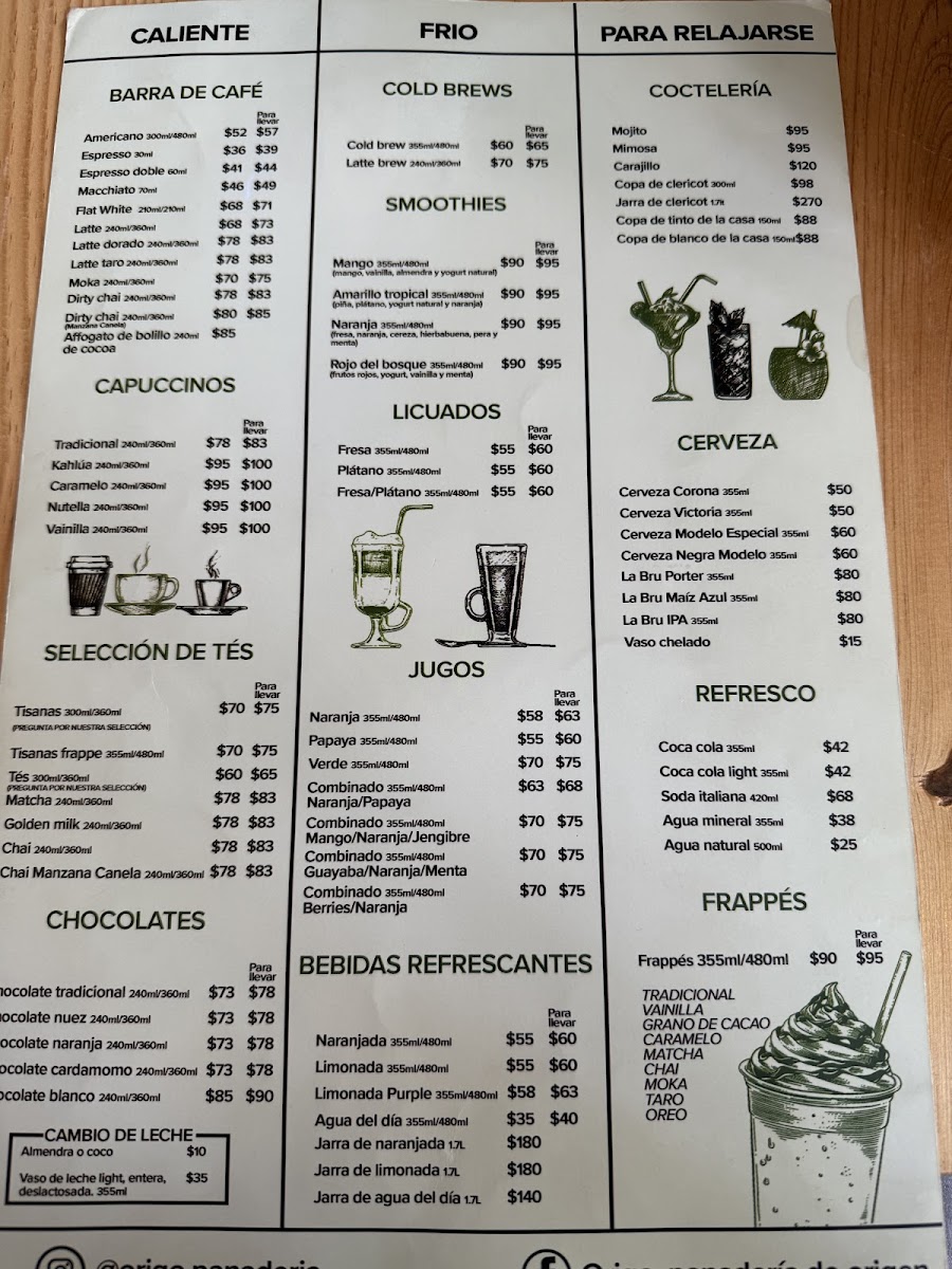 Origo Panadería de Pan. Menu - Image 1